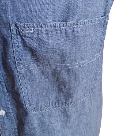 Vintage 1990's Chambray Denim Arrow Work Shirt Mens Medium - Picture 4 of 7